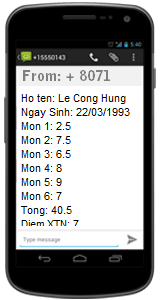 Tra cứu điểm trên mobile