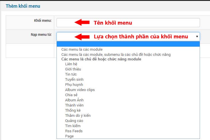 them khoi menu