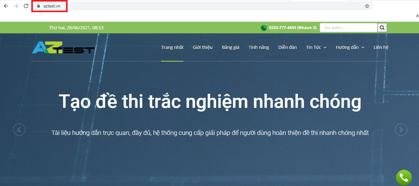 trang chủ aztest