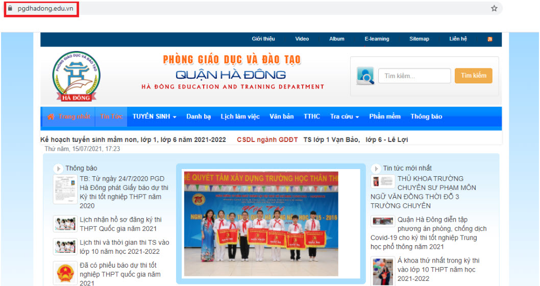 Cổng giáo dục Phòng giáo dục Hà Đông