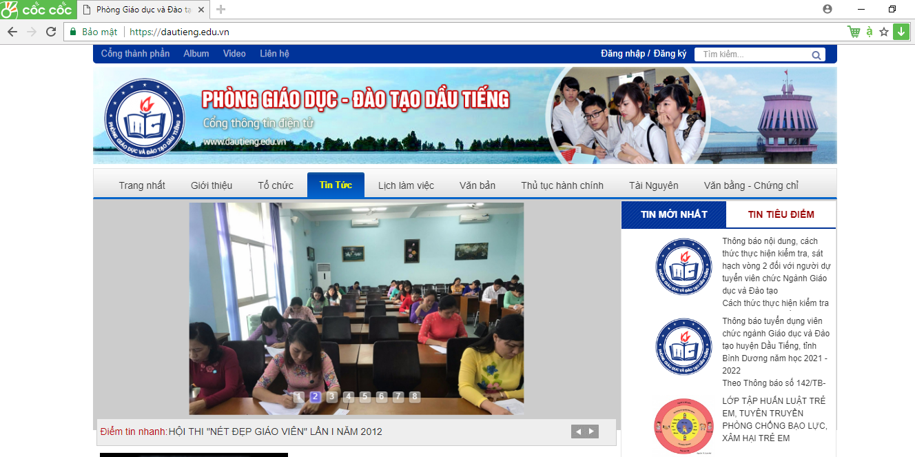 Cổng thông tin điện tử Phòng Giáo dục Dầu Tiếng (cốc cốc)