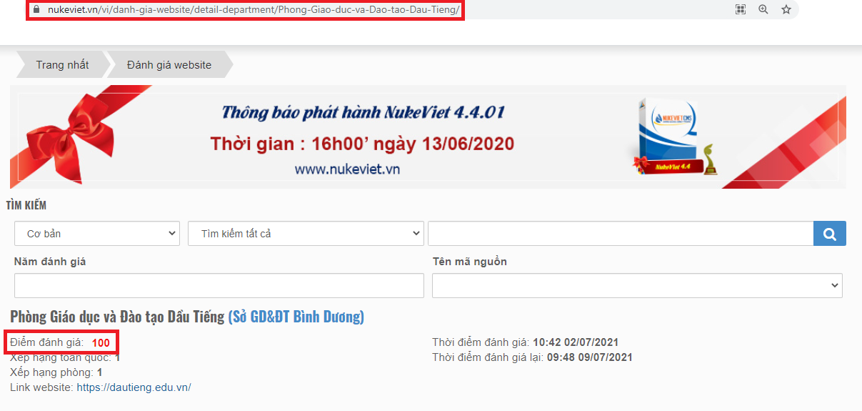 Cổng thông tin điện tử Phòng Giáo dục Dầu Tiếng (đánh giá)