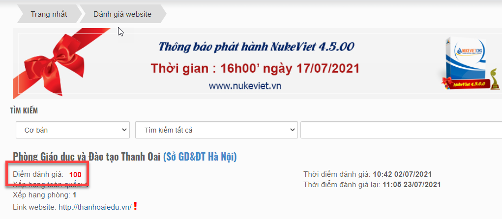 Cổng thông tin điện tử Phòng Giáo dục Thanh Oai (đánh giá)