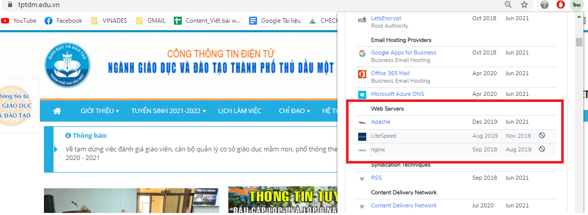 Cổng thông tin điện tử Phòng Giáo dục Thủ Dầu Một hệ thống