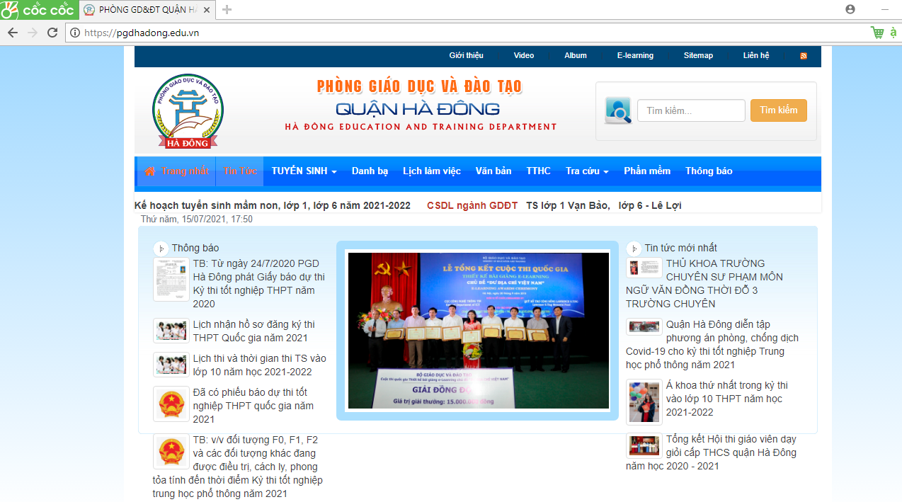 Cổng thông tin điện tử Sở Giáo dục Hà Đông (cốc cốc)