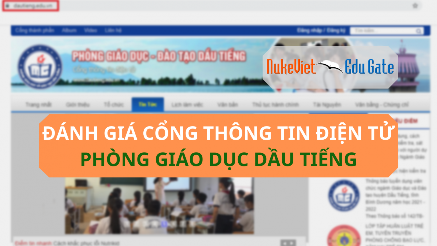 Đánh giá Cổng thông tin điện tử Phòng Giáo dục Dầu Tiếng