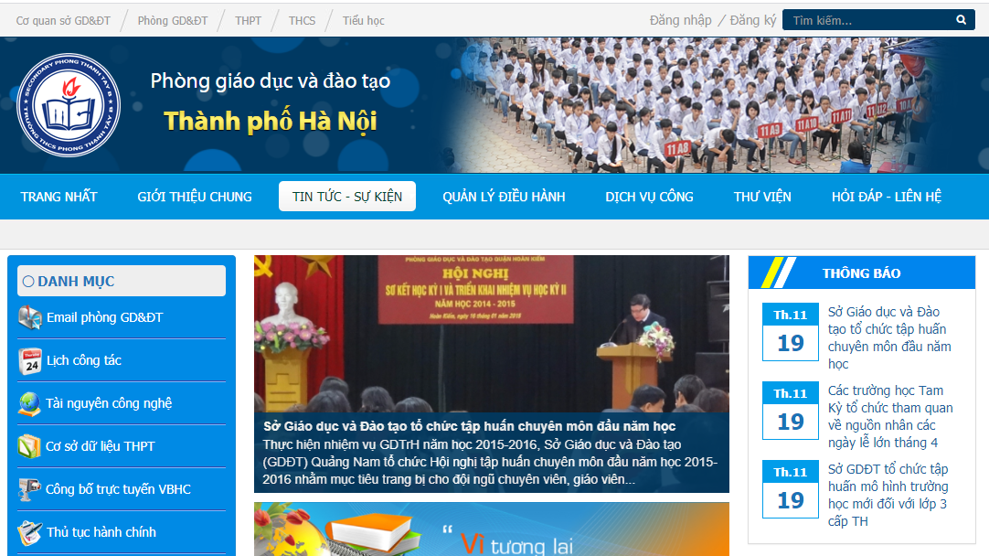 Giao diện website mẫu PGD