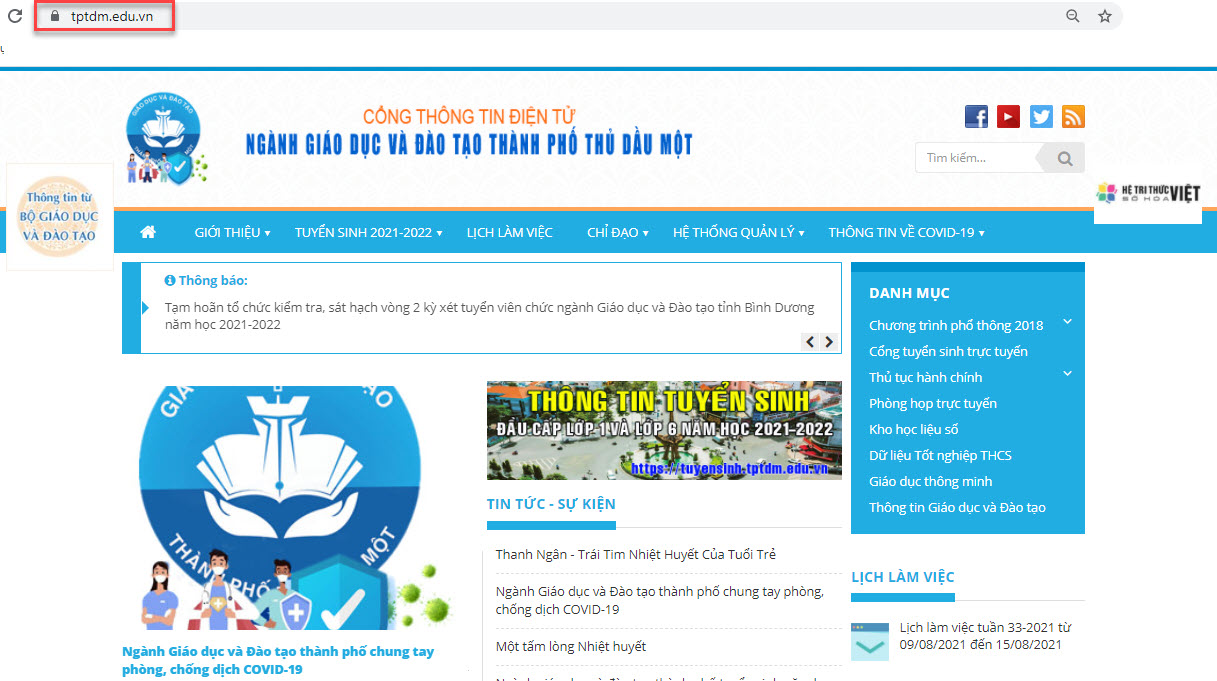 Cổng thông tin điện tử Phòng Giáo dục Thủ Dầu Một