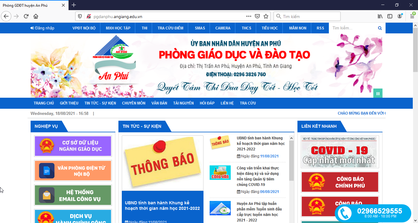 Đánh giá Cổng thông tin điện tử Phòng Giáo dục An Phú (firefox)png