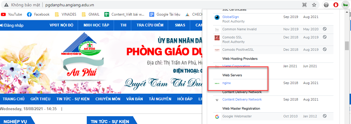 Đánh giá Cổng thông tin điện tử Phòng Giáo dục An Phú (he thong)