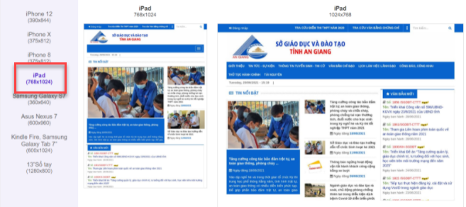 Đánh giá Cổng thông tin điện tử Phòng Giáo dục An Phú (ipad)
