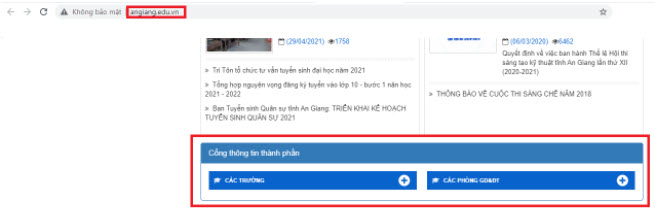 Đánh giá cổng thông tin điện tử sở giáo dục An Giang (cổng thông tin)