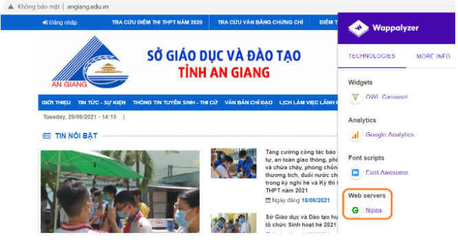 Đánh giá cổng thông tin điện tử sở giáo dục An Giang (hệ thống)