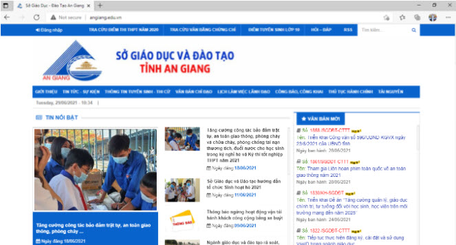 Đánh giá cổng thông tin điện tử sở giáo dục An Giang (microsoft edge)