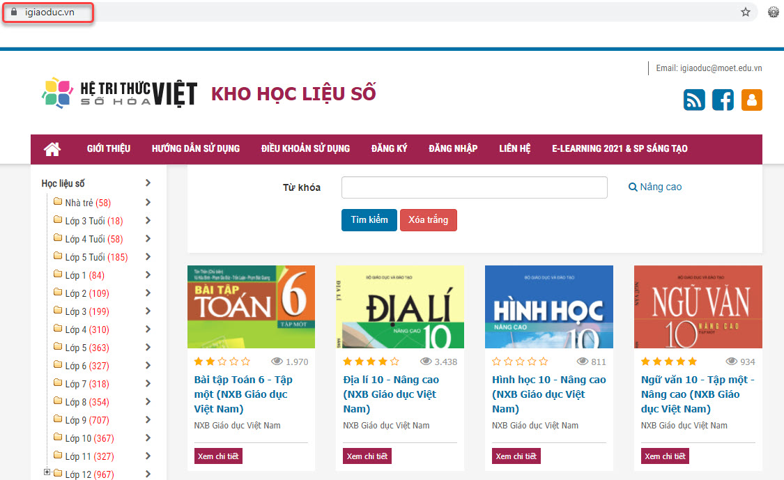Kho bài giảng e learning của IGiaoDuc