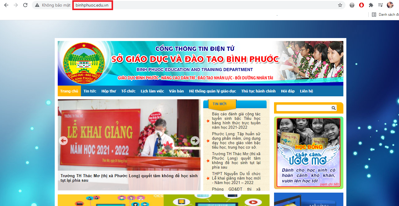 Cổng thông tin điện tử Sở Giáo dục Bình Phước (tên miền)