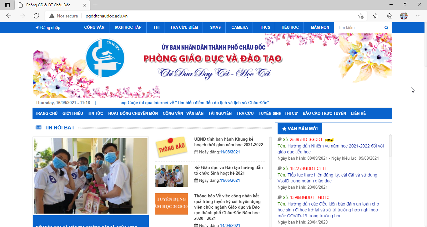 Đánh giá Cổng thông tin điện tử Phòng Giáo dục Châu Đốc (microsoft edge)