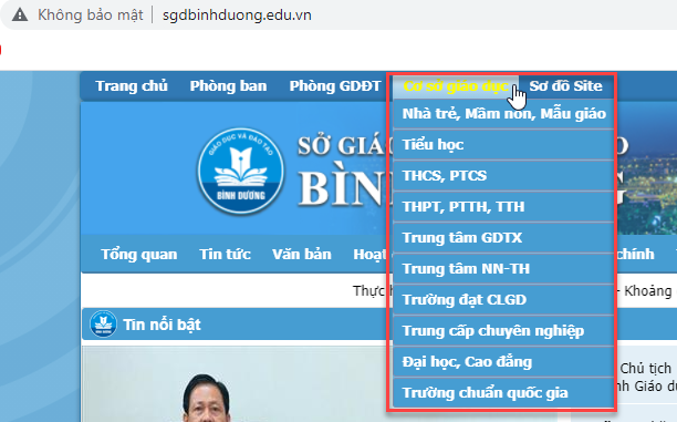 Đánh giá Cổng thông tin điện tử Sở Giáo dục Bình Dương (cổng thông tin)