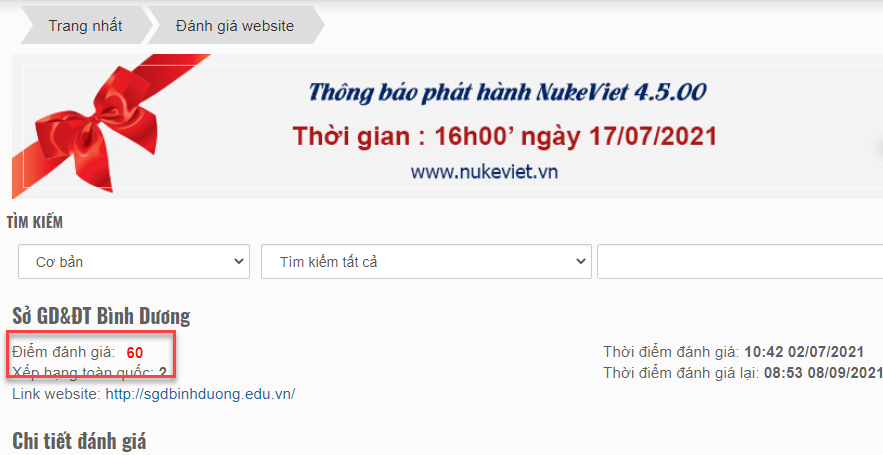 Đánh giá Cổng thông tin điện tử Sở Giáo dục Bình Dương (đánh giá)
