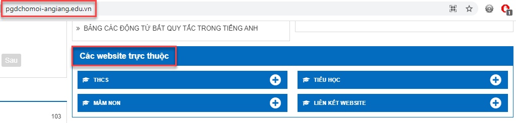 Đánh giá Cổng thông tin điện tử Phòng Giáo dục Chợ Mới (Cổng thông tin)