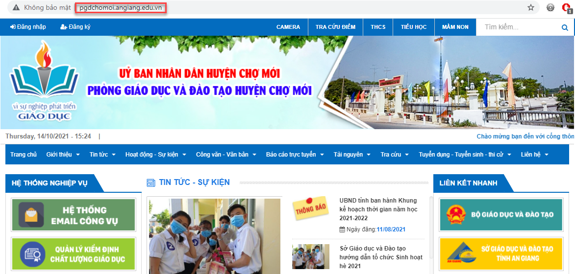 Đánh giá Cổng thông tin Phòng Giáo dục Chợ Mới (Chrome)