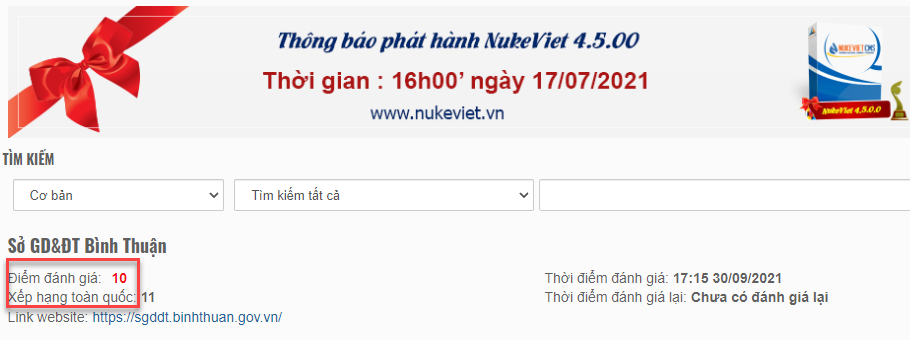 Đánh giá Cổng thông tin Sở giáo dục Bình Thuận (Đánh giá)