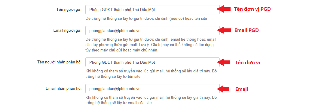 Cấu hình thông tin cơ bản gửi email