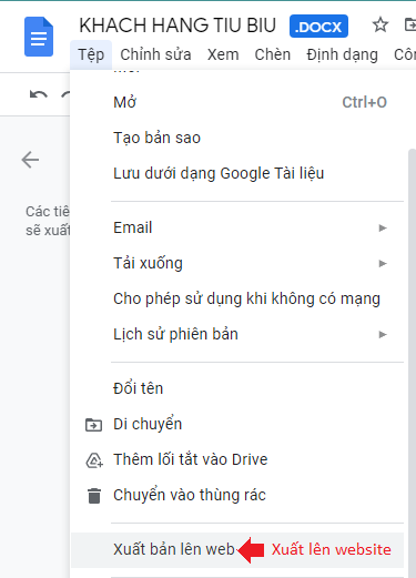 Xuất bản file doc lên website